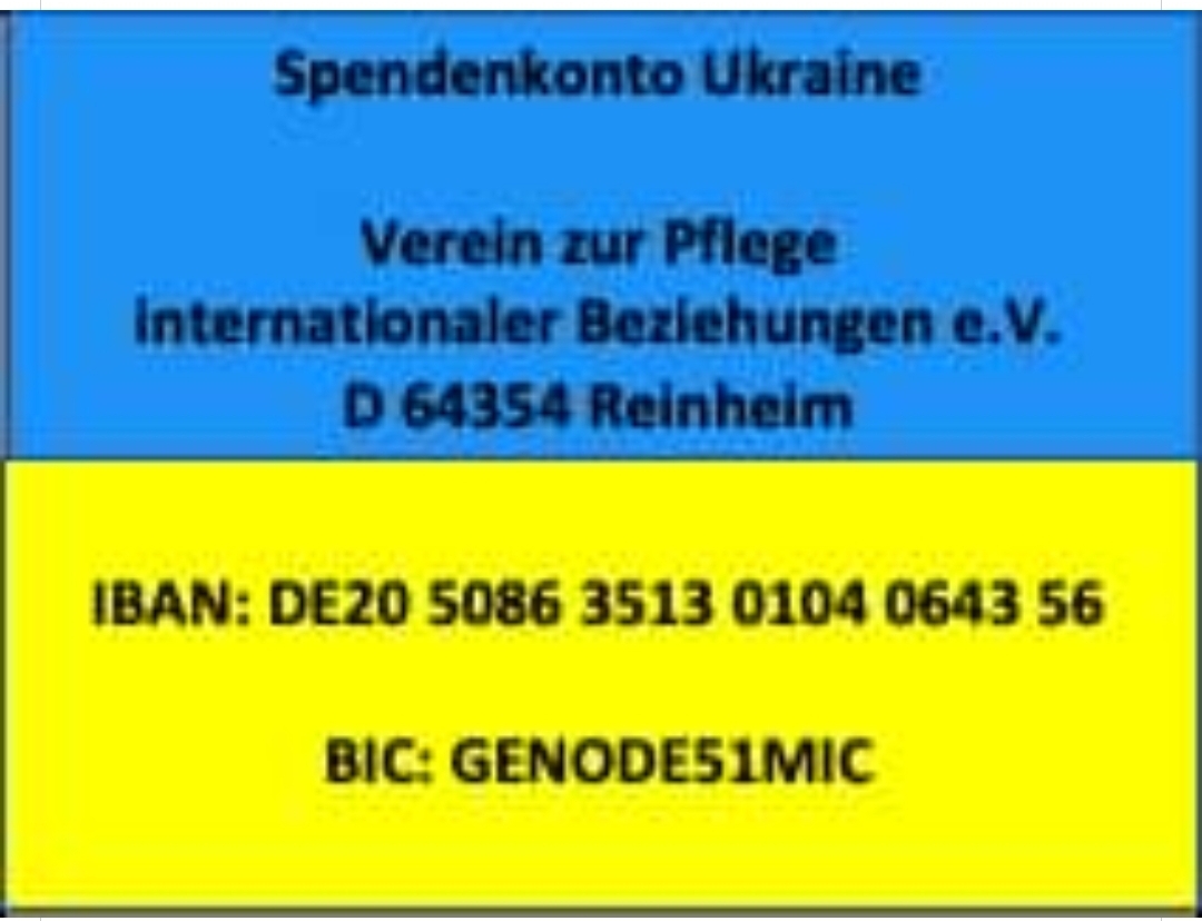 Spendenkonto Ukrainehilfe